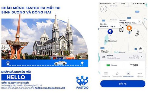 FastGo tiếp tục ra mắt tại Bình Dương, Đồng Nai, khuyến mại lớn cho khách đi lần đầu | Ra mắt tiếp tại Bình Dương, Đồng Nai, ứng dụng gọi xe Fastgo đã