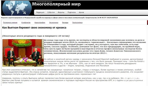 Báo Nga ca ngợi cách thoát khỏi khủng hoảng kinh tế của Việt Nam - ảnh 1