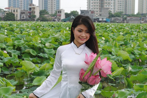 Ngắm thiếu nữ Hà thành khoe sắc bên hoa sen - ảnh 4