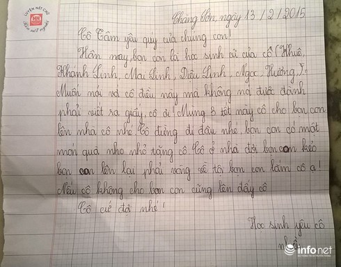 Lá thư “xin xỏ” cực đáng yêu của học trò cũ gửi cô giáo - ảnh 1