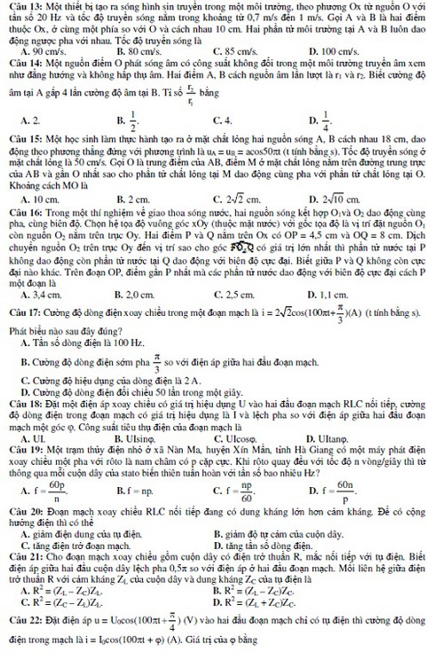 Kỳ thi THPT quốc gia: Bộ GDĐT công bố đề thi mẫu môn Vật lý - ảnh 3