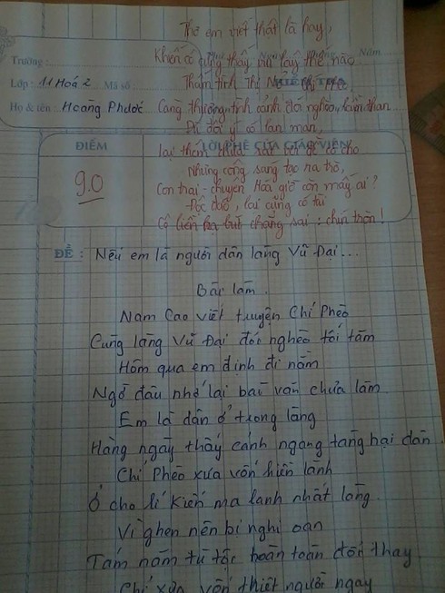 Ngộ nghĩnh bài thơ