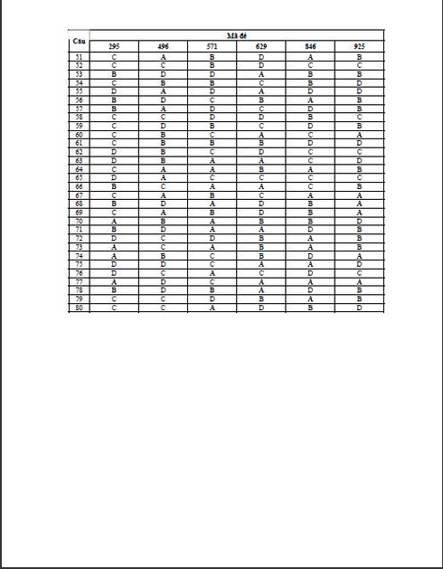 Đáp án Tiếng Nhật, Nga, Đức, Trung, Pháp khối D năm 2014 chính thức - ảnh 8