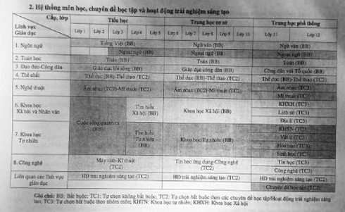 Dự thảo thiết kế chương trình giáo dục cơ bản 10 năm - ảnh 2