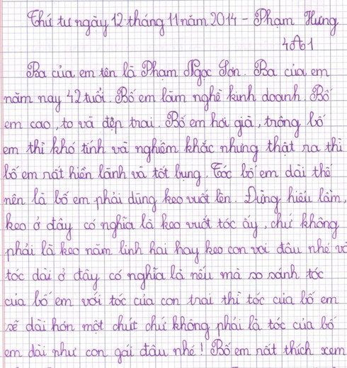 Trẻ tiểu học tả bố tối về muộn, tóc vuốt keo - ảnh 3