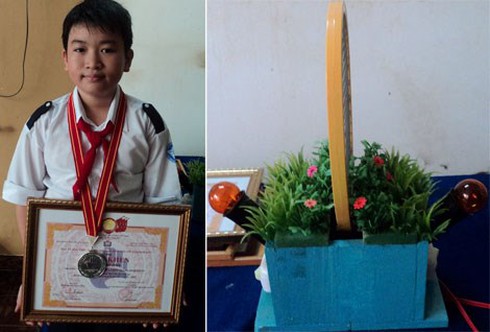 Nam sinh lớp 7 chế tạo thành công đèn bắt côn trùng - ảnh 1