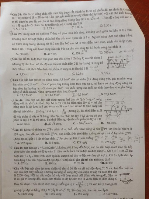 Đề thi môn Vật lý kỳ thi THPT quốc gia 2015 - ảnh 5
