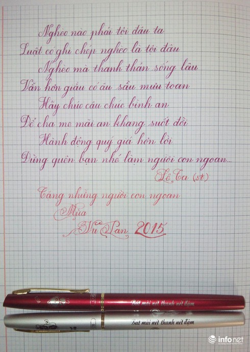 Chàng thạc sĩ phủ Thiên Trường viết chữ đẹp mê mẩn - ảnh 3