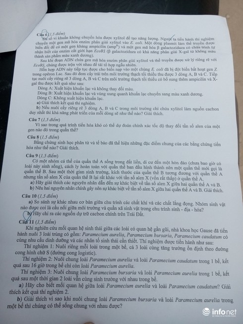 Đề thi học sinh giỏi quốc gia THPT 2016 ngày thứ 2 môn Toán, Lý, Sinh - ảnh 6