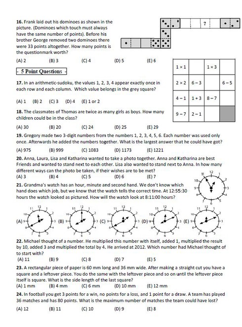 Đề thi Toán quốc tế Kangaroo lớp 3,4 năm 2012 - ảnh 4