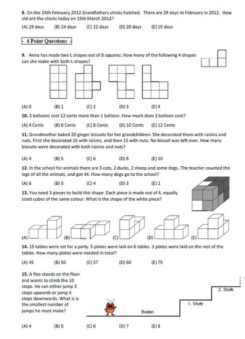 Đề thi Toán quốc tế Kangaroo lớp 3,4 năm 2012 - ảnh 3
