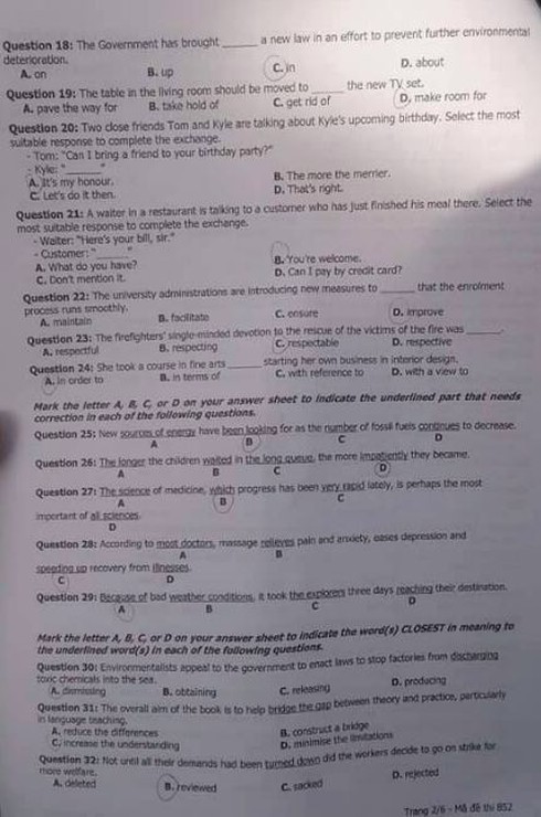 Đề thi tiếng Anh kỳ thi THPT quốc gia năm 2016 - ảnh 14