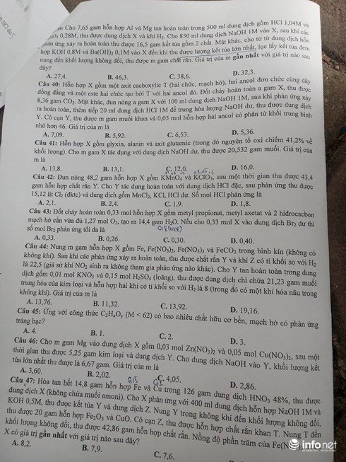 Đề thi môn Hóa học kỳ thi THPT quốc gia 2016 - ảnh 5