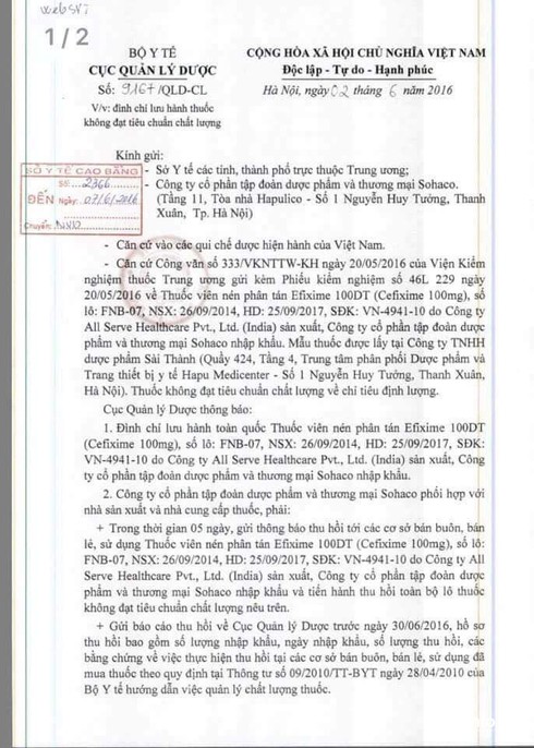 Từ vụ Sohaco nhập khẩu kháng sinh kém chất lượng: Chỉ dân chịu thiệt - ảnh 1