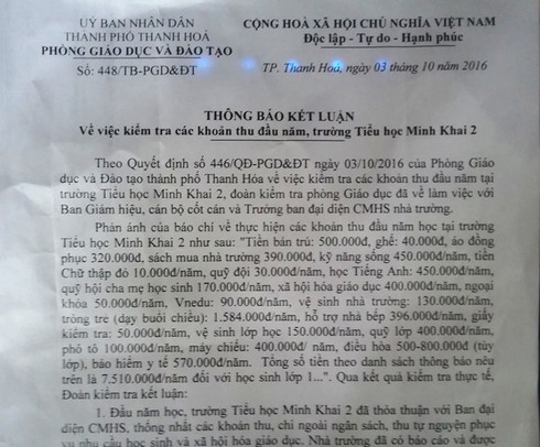 Học sinh lớp 1 phải đóng hơn 7,5 triệu đồng đầu năm - ảnh 1