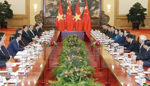 Chủ tịch nước Trần Đại Quang hội đàm với Chủ tịch Trung Quốc - ảnh 1