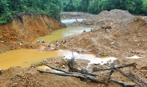 Quảng Ngãi: Đua nhau đào đãi vàng sau lũ