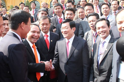 Chủ tịch nước tiếp đại biểu doanh nhân trẻ