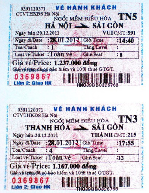 Phát hiện đường dây làm giả vé tàu