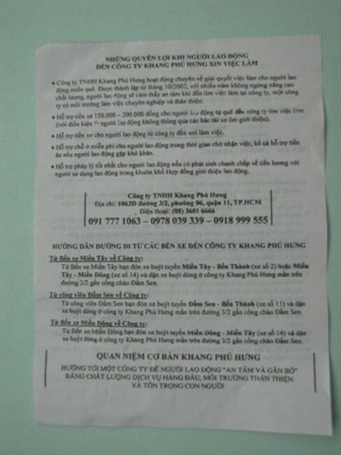 Môi giới xin việc lừa: Hợp đồng `móc túi` người lao động (Kỳ 2)