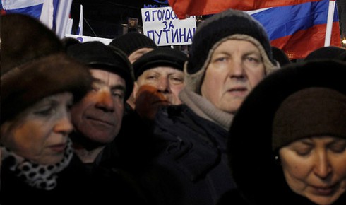 Hình ảnh nước Nga ăn mừng chiến thắng của Putin