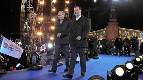 Hình ảnh nước Nga ăn mừng chiến thắng của Putin