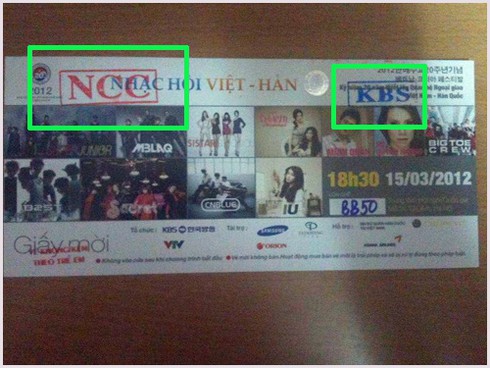 Hình dáng vé xịn của Music Bank
