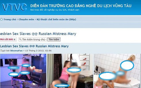 Một trang Web trường học tràn lan ảnh sex