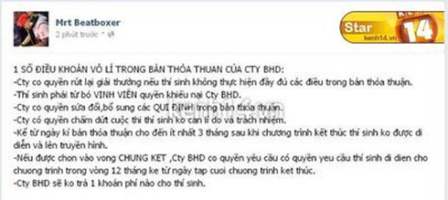 Thí sinh 'tố' BTC Got Talent cố tình bóp méo điều khoản?