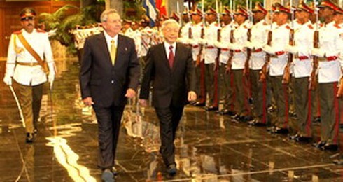 Tổng Bí thư Nguyễn Phú Trọng hội đàm với Chủ tịch Cuba Raul Castro Ruz