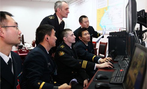 Chùm ảnh: Hải quân Nga -Trung tập trận trên biển