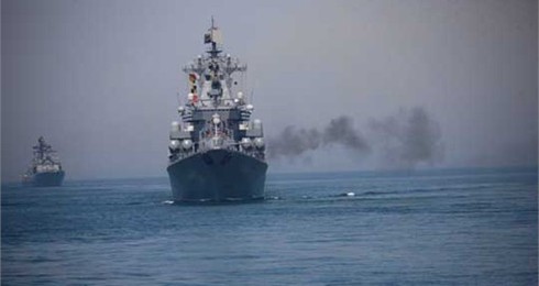 Chùm ảnh: Hải quân Nga -Trung tập trận trên biển