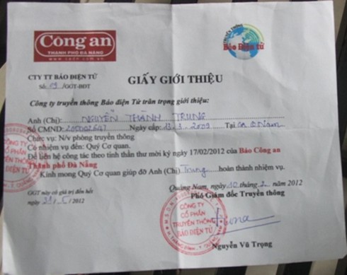 Mạo danh nhà báo vòi tiền doanh nghiệp