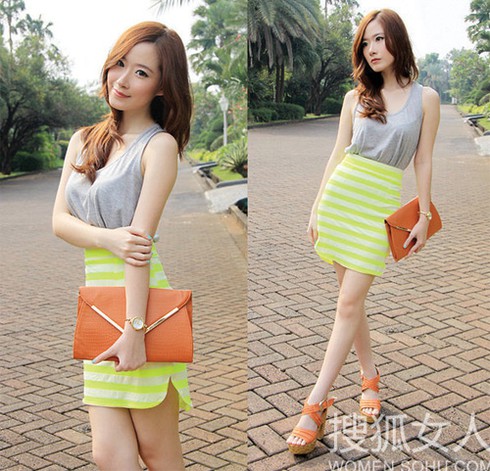 Giải nhiệt mùa hè với trang phục tông xanh