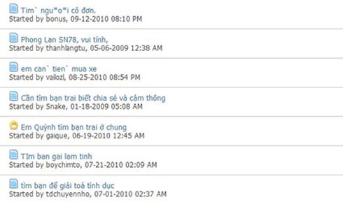 Lời mời gọi bạn tình nhan nhản trên mạng