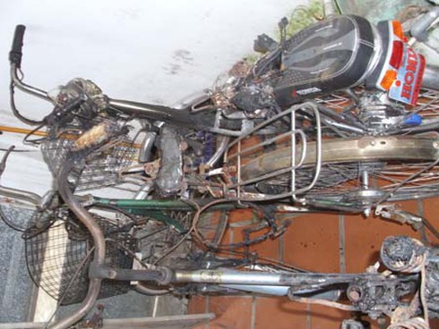 Xe đạp điện phát nổ trong nhà