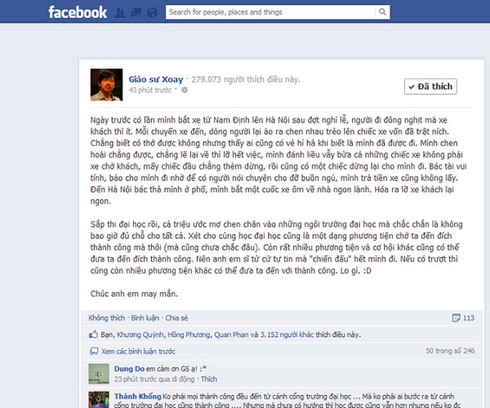 “Giáo sư” Xoay gửi lời chúc đầy ẩn ý cho sĩ tử thi ĐH