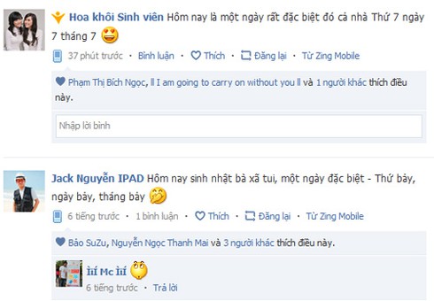 Giới trẻ thích thú với ngày độc: Thứ 7, ngày 7/7