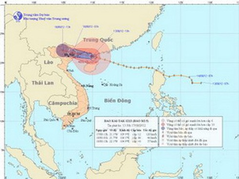 Bão số 5 sẽ suy yếu thành áp thấp