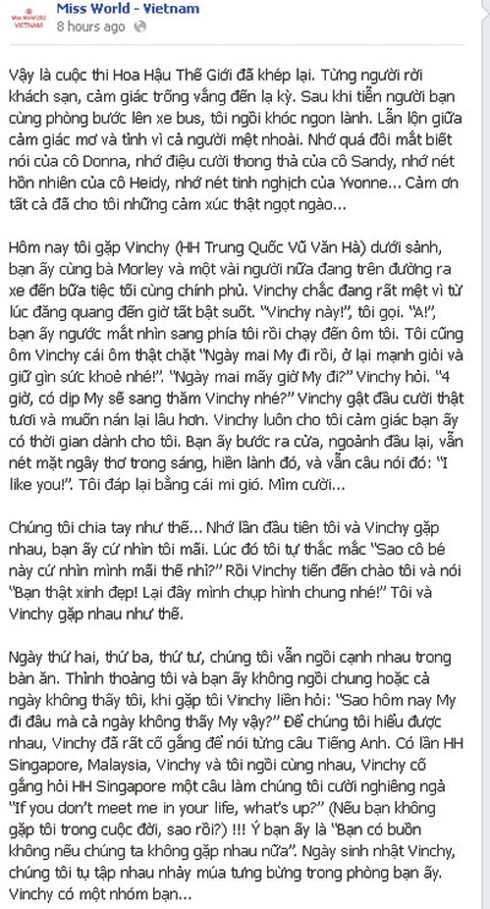 Hoàng My bênh vực Hoa hậu Trung Quốc