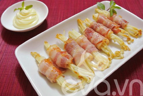 Làm thịt cuộn nấm đón ngày Quốc khánh