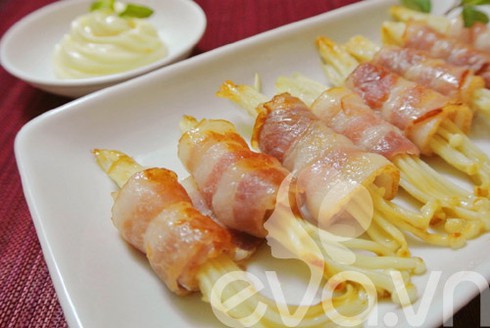 Làm thịt cuộn nấm đón ngày Quốc khánh