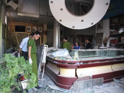 Nổ lớn tại tiệm vàng ở Thái Bình