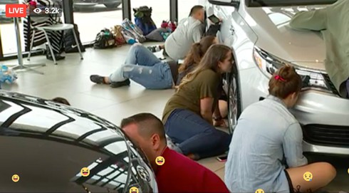 Lạ đời hàng chục người lăn lê bò toài để hôn ô tô - ảnh 1