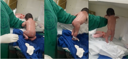 Video bé gái biết đi khi vừa lọt lòng