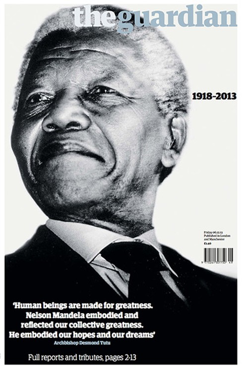 Hình ảnh cựu Tổng thống Nelson Mandela ngập tràn trang bìa báo chí thế giới - ảnh 1