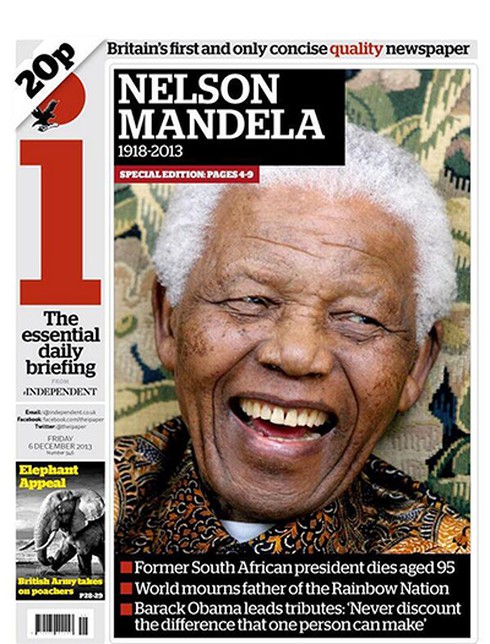 Hình ảnh cựu Tổng thống Nelson Mandela ngập tràn trang bìa báo chí thế giới - ảnh 8