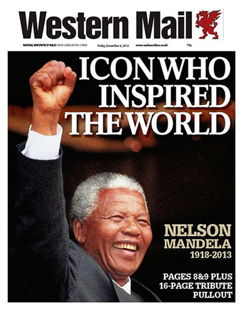 Hình ảnh cựu Tổng thống Nelson Mandela ngập tràn trang bìa báo chí thế giới - ảnh 9