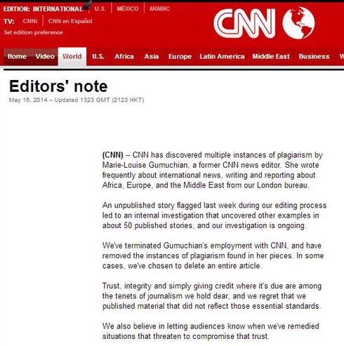 CNN sa thải một Biên tập viên “xào bài” - ảnh 2