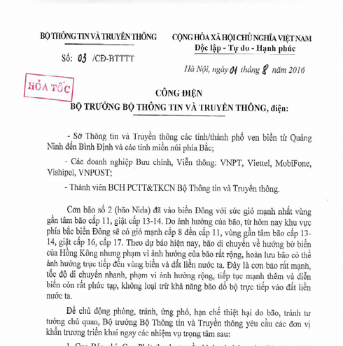 Bộ TT&TT yêu cầu các đơn vị báo cáo hàng giờ về tình hình Bão số 2 - ảnh 1